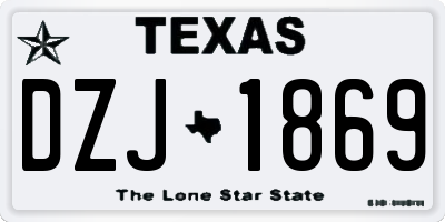 TX license plate DZJ1869