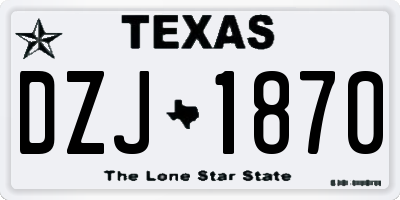 TX license plate DZJ1870