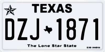 TX license plate DZJ1871