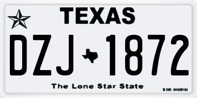 TX license plate DZJ1872