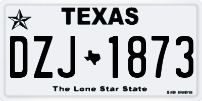 TX license plate DZJ1873