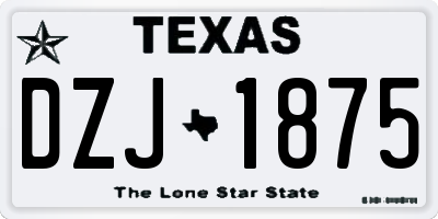 TX license plate DZJ1875