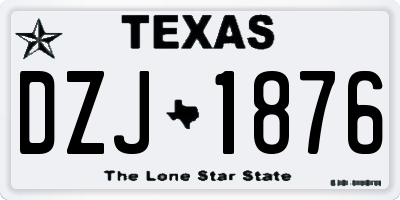 TX license plate DZJ1876