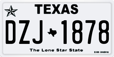 TX license plate DZJ1878