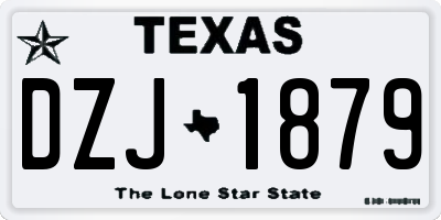 TX license plate DZJ1879