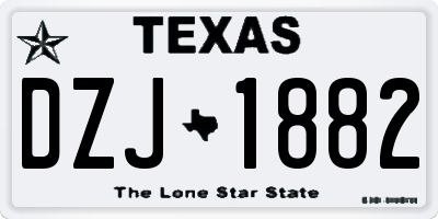 TX license plate DZJ1882