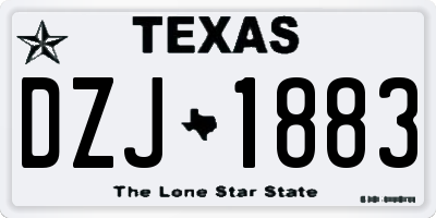 TX license plate DZJ1883