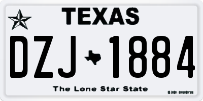 TX license plate DZJ1884