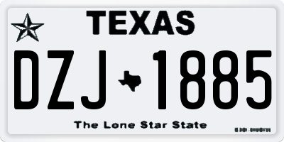 TX license plate DZJ1885