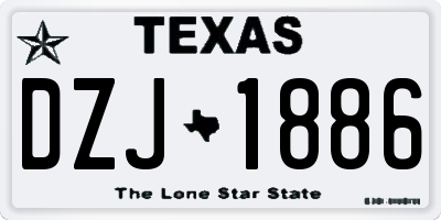 TX license plate DZJ1886