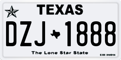 TX license plate DZJ1888