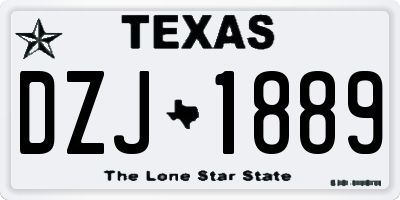 TX license plate DZJ1889