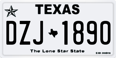 TX license plate DZJ1890