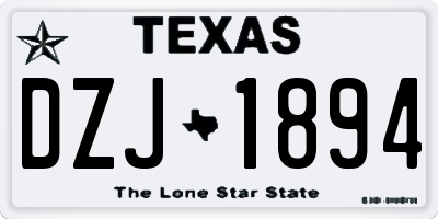 TX license plate DZJ1894