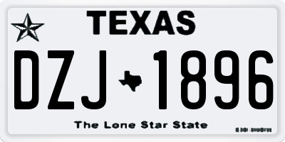 TX license plate DZJ1896