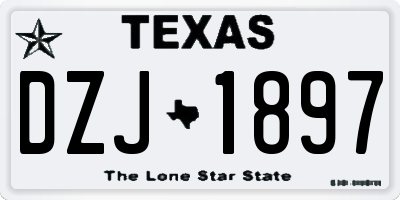 TX license plate DZJ1897