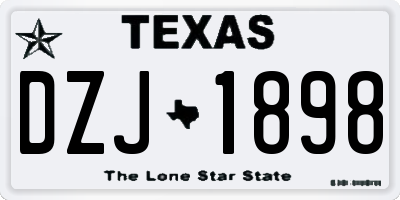 TX license plate DZJ1898