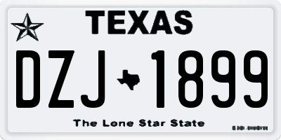 TX license plate DZJ1899