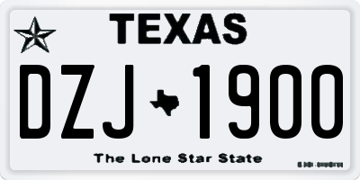 TX license plate DZJ1900