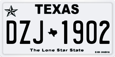 TX license plate DZJ1902