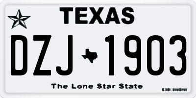 TX license plate DZJ1903