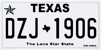 TX license plate DZJ1906