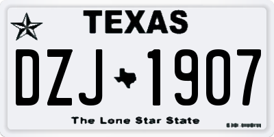 TX license plate DZJ1907