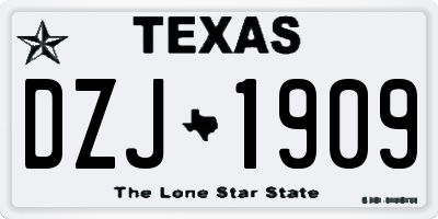 TX license plate DZJ1909