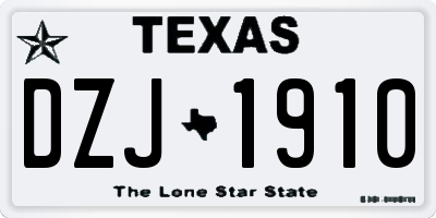 TX license plate DZJ1910
