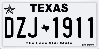 TX license plate DZJ1911