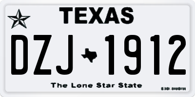 TX license plate DZJ1912