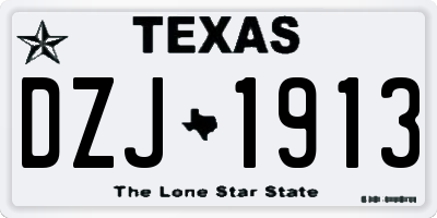 TX license plate DZJ1913