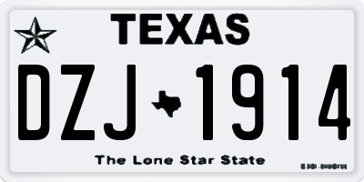 TX license plate DZJ1914
