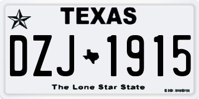 TX license plate DZJ1915