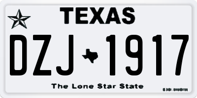 TX license plate DZJ1917