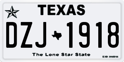 TX license plate DZJ1918