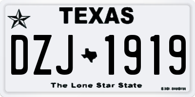 TX license plate DZJ1919