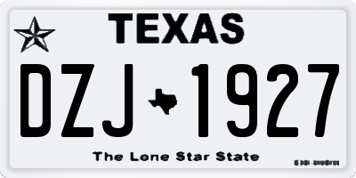 TX license plate DZJ1927