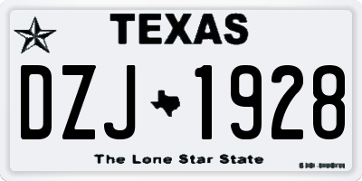 TX license plate DZJ1928