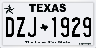 TX license plate DZJ1929