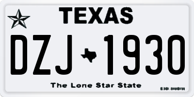 TX license plate DZJ1930