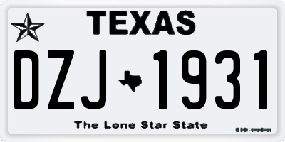 TX license plate DZJ1931