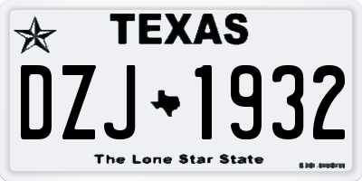 TX license plate DZJ1932
