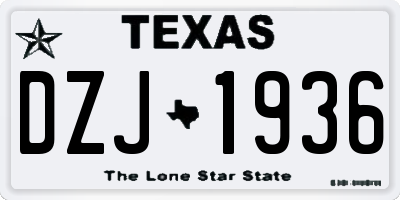TX license plate DZJ1936