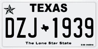 TX license plate DZJ1939