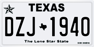 TX license plate DZJ1940