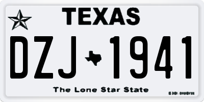 TX license plate DZJ1941