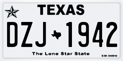 TX license plate DZJ1942