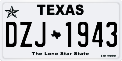 TX license plate DZJ1943