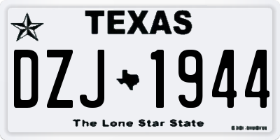 TX license plate DZJ1944